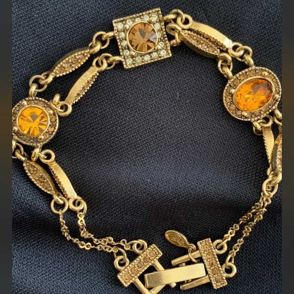 Premier Designs HONEY gold amber crystal bracelet gorgeous